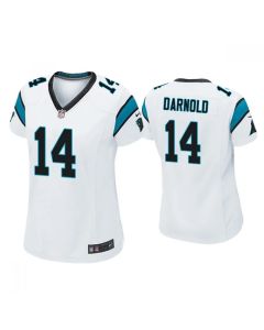 Women's Carolina Panthers #14 Sam Darnold White Vapor Untouchable Limited Stitched NFL Jersey(Run Small)