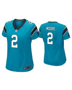 Women's Carolina Panthers #2 D.J Moore Blue Vapor Untouchable Limited Stitched NFL Jersey(Run Small)