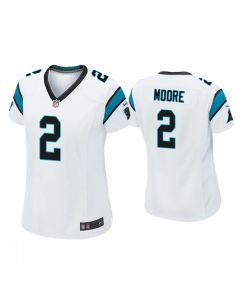 Women's Carolina Panthers #2 D.J Moore White Vapor Untouchable Limited Stitched NFL Jersey(Run Small)