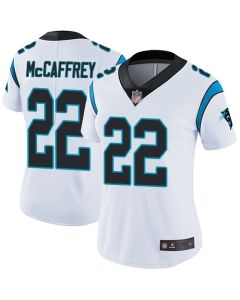 Women's Carolina Panthers #22 Christian McCaffrey White Vapor Untouchable Limited Jersey( Runs Small)
