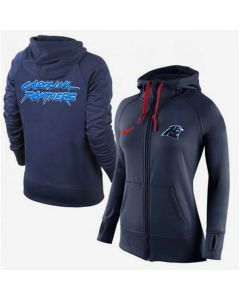 Women's Carolina Panthers Full-Zip Performance Hoodie Dark Blue