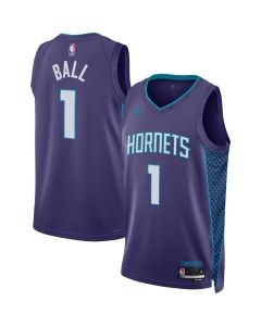 Women's Charlotte Hornets #1 LaMelo Ball Purple Swingman Statement Edition Jersey (Purple)