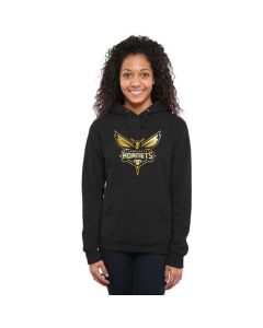 Women's Charlotte Hornets Gold Collection Pullover Hoodie Black