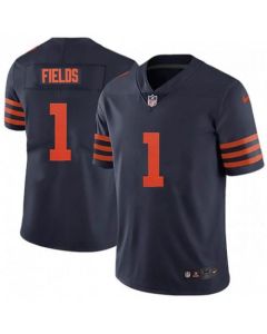 Women's Chicago Bears #1 Justin Fields Navy Color Rush Limited Stitched Jersey(Run Small)