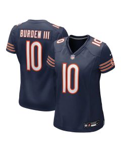 Women's Chicago Bears #10 Luther Burden III Nike Navy Team Game Jersey (Navy)
