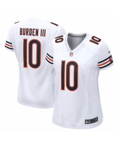 Women's Chicago Bears #10 Luther Burden III Nike White Game Player Jersey (White)