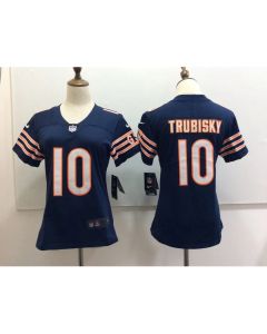 Women's Chicago Bears #10 Trubisky Blue Untouchable Limited Stitched NFL Jersey