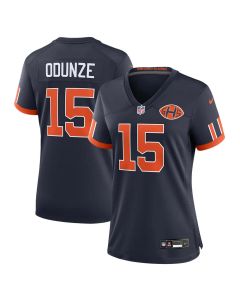 Women's Chicago Bears #15 Rome Odunze Navy 2026 Rivalries Collection Game Jersey (Navy)