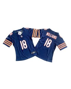 Women's Chicago Bears #18 Caleb Williams Navy 2024 Draft F.U.S.E Vapor Stitched Jersey(Run Small)