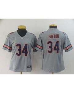 Women's Chicago Bears #34 Walter Payton 2019 Silver Inverted Legend Stitched NFL Jersey(Runs Small)