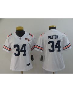 Women's Chicago bears #34 Walter Payton White 2019 100th Season Limited Stitched NFL Jersey