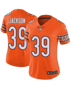 Women's Chicago Bears #39 Eddie Jackson Orange Vapor Untouchable Limited Stitched NFL Jersey(Run Small)