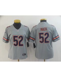 Women's Chicago Bears #52 Khalil Mack 2019 Silver Inverted Legend Stitched NFL Jersey(Runs Small)
