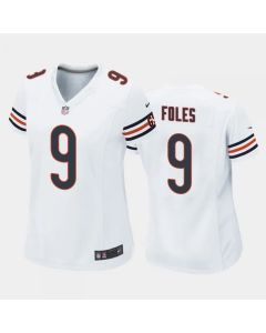 Women's Chicago Bears #9 Nick Foles White Stitched Jersey(Run Small)