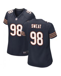 Women's Chicago Bears #98 Montez Sweat Navy Stitched Jersey(Run Small)