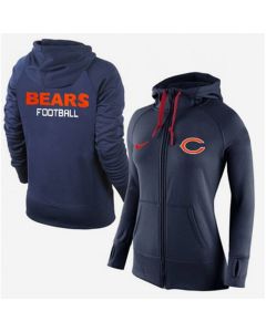 Women's Chicago Bears Full-Zip Performance Hoodie Dark Blue