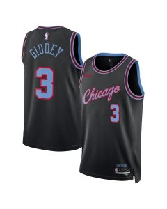 Women's Chicago Bulls #3 Josh Giddey Black 2025/26 City Edition Swingman Jersey (Black)