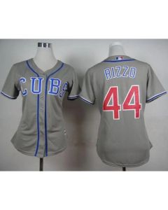Women's Chicago Cubs #44 Anthony Rizzo Grey Alternate Road Stitched MLB Jersey