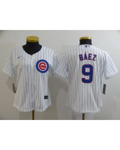 Women's Chicago Cubs #9 Javier Baez White Cool Base Stitched MLB Jersey