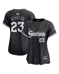 Women's Chicago White Sox #23 Andrew Benintendi Black City Connect Limited Jersey (Black White)