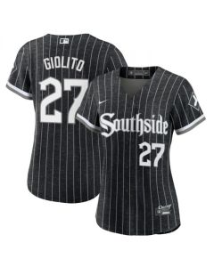 Women's Chicago White Sox #27 Lucas Giolito 2021 Black Connect city Stitched Jersey(Run Small)