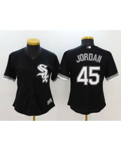 Women's Chicago White Sox #45 Michael Jordan Black Stitched Jersey(Run Small)