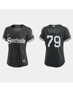 Women's Chicago White Sox #79 Jose Abreu 2021 Black Connect city Stitched Jersey(Run Small)
