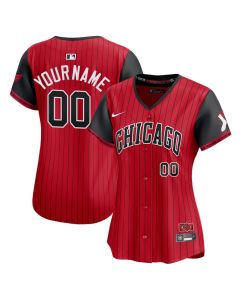 Women's Chicago White Sox Custom Red/Black 2025 City Connect Limited Player Jersey (Red Black)