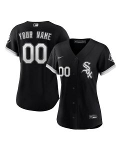 Women's Chicago White Sox Nike Black Alternate Limited Custom Jersey (Black White)