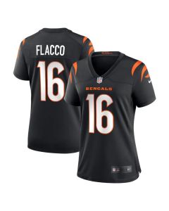 Women's Cincinnati Bengals #16 Joe Flacco Black Team Game Jersey