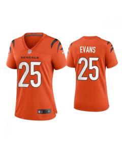 Women's Cincinnati Bengals #25 Chris Evans 2021 New Orange Vapor Limited Stitched Jersey(Run Small)