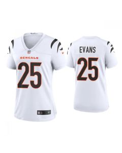 Women's Cincinnati Bengals #25 Chris Evans 2021 New White Vapor Limited Stitched Jersey(Run Small)
