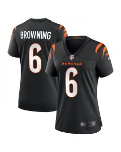 Women's Cincinnati Bengals #6 Jake Browning Black Stitched Football Jersey(Run Small)