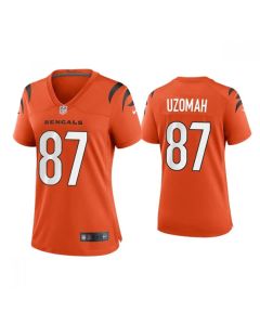 Women's Cincinnati Bengals #87 C.J. Uzomah 2021 New Orange Vapor Limited Stitched Jersey(Run Small)