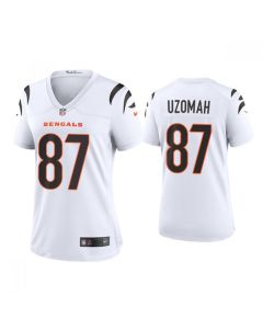 Women's Cincinnati Bengals #87 C.J. Uzomah 2021 New White Vapor Limited Stitched Jersey(Run Small)