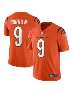 Women's Cincinnati Bengals #9 Joe Burrow 2021 New Orange Vapor Limited Stitched Jersey(Run Small)