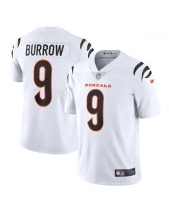 Women's Cincinnati Bengals #9 Joe Burrow 2021 White Vapor Limited Stitched Jersey(Run Small)
