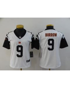 Women's Cincinnati Bengals #9 Joe Burrow White Vapor Stitched Jersey(Run Small) (White)