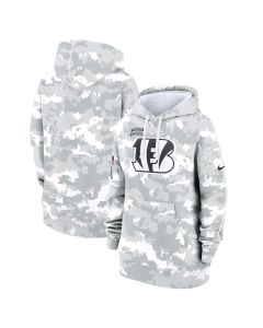 Women's Cincinnati Bengals Arctic Camo 2024 Salute To Service Club Fleece Pullover Hoodie (Camo)