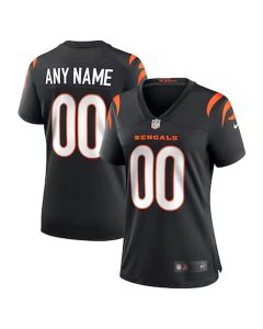 Women's Cincinnati Bengals Black Game Custom Jersey (Black)