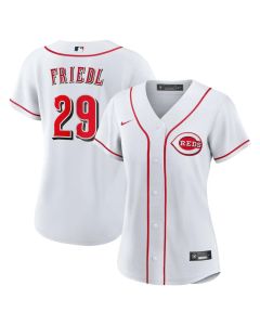 Women's Cincinnati Reds #29 TJ Friedl White Home Replica Jersey
