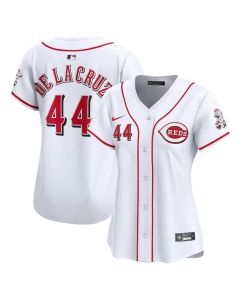 Women's Cincinnati Reds #44 Elly De La Cruz White Home Limited Player Jersey