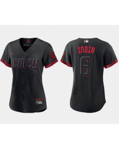 Women's Cincinnati Reds #6 Jonathan india Black 2023 City Connect Stitched Baseball Jersey(Run Small)