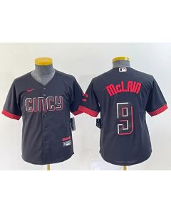 Women's Cincinnati Reds #9 Matt McLain Black 2023 City Connect Stitched Baseball Jersey(Run Small)