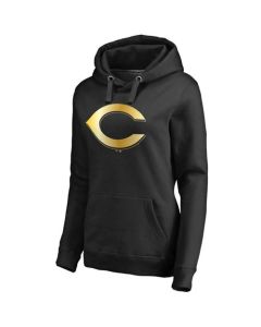 Women's Cincinnati Reds Gold Collection Pullover Hoodie Black