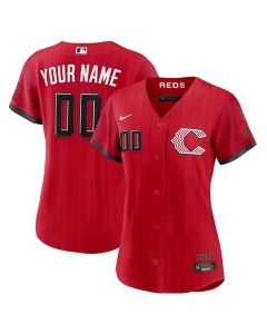 Women's Cincinnati Reds Nike Red 2026 City Connect Stadium Custom Jersey (City Connect)