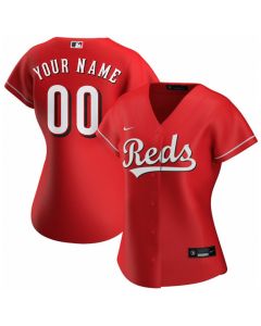 Women's Cincinnati Reds Red Stitched Baseball Custom Jersey (Red)