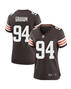 Women's Cleveland Browns #94 Mason Graham Brown 2025 NFL Draft First Round Pick Game Jersey