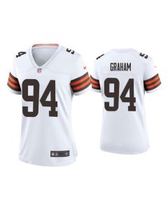 Women's Cleveland Browns #94 Mason Graham White 2025 NFL Draft First Round Pick Game Jersey