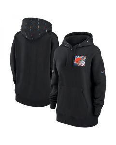 Women's Cleveland Browns Black 2023 Crucial Catch Club Pullover Hoodie(Run Small)